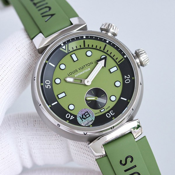 Louis Vuitton Smartwatch Cheap Tambour Automatic Street Diver Urban Green QBB202