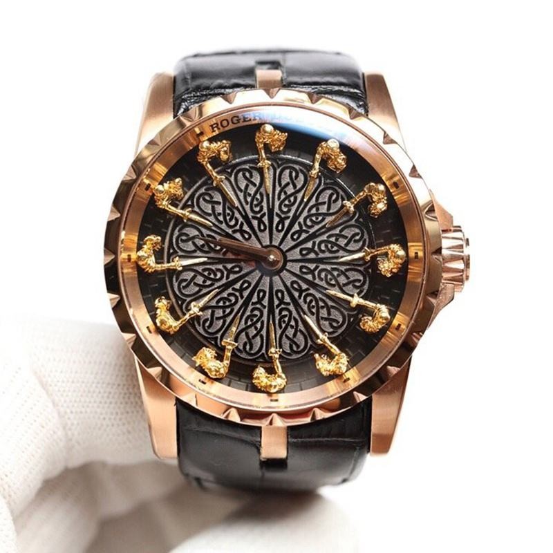 New for Fall/Winter Roger Dubuis Replica Knights of the Round Table Damascus Black 45MM rof12287