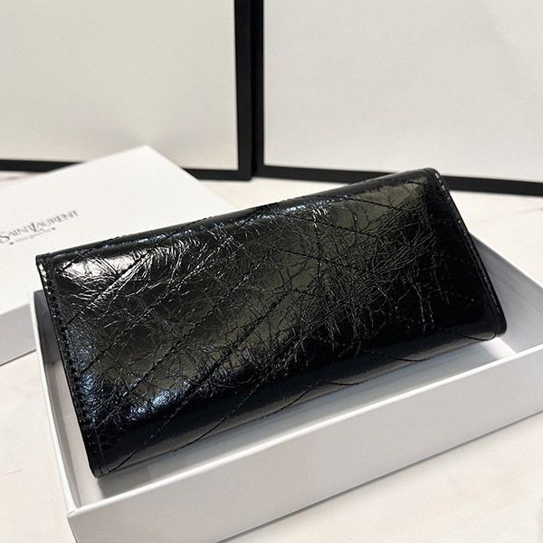 The latest and fashionable Saint Laurent round zipper long wallet Saz41871
