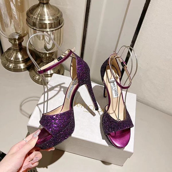 Jimmy Choo Max 100 Glitter Sandals Replica jiu14451