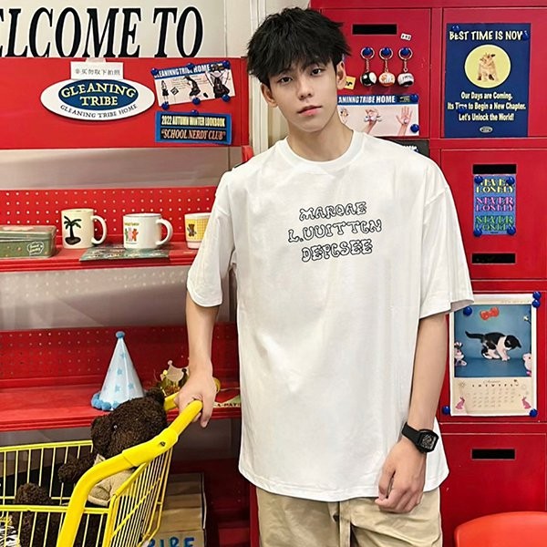 [Used by many celebrities] Louis Vuitton copy cotton T-shirt & white vui78597