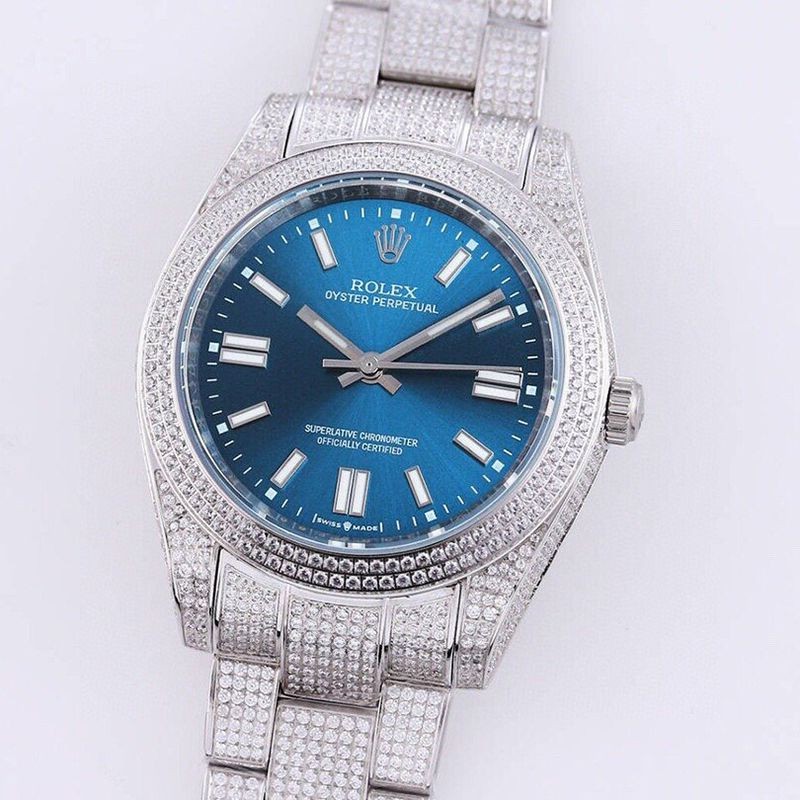 Classic Rolex Replica Watch Oyster Perpetual 41 Blue Full Diamond Men's roy71929 Classic Rolex Replica Watch Oyster Perpetual 41 Blue Full Diamond Men's roy71929