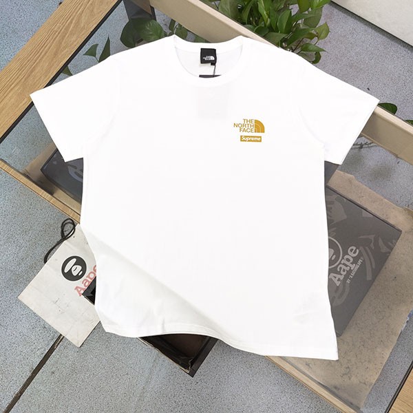 Immediate delivery Supreme North Face fake printed logo T-shirt 2 colors Shu97547
