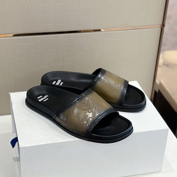 Very popular! Berluti Egio Sandal Replica Stamp Leather Sandal bed75312