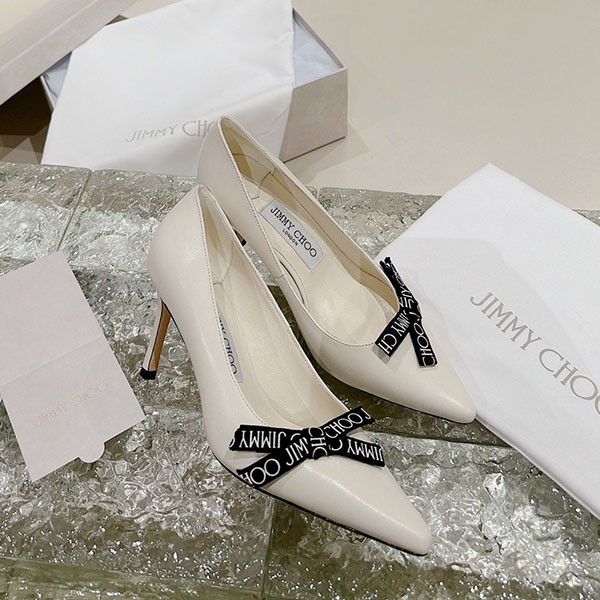Jimmy Choo pumps replica pointed toe logo ribbon 60mm jip74244