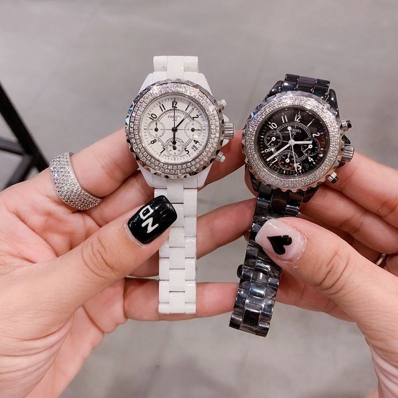 Sold Out Chanel J12 Chronograph Replica Ceramic Diamond Bezel 41mm 2 Colors shd77322