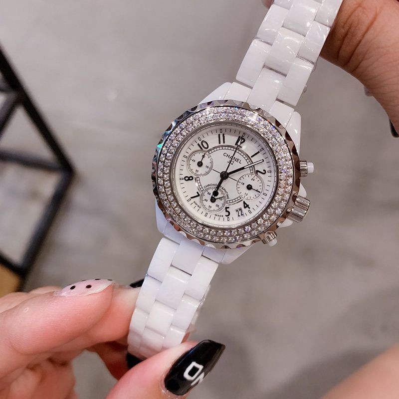 Sold Out Chanel J12 Chronograph Replica Ceramic Diamond Bezel 41mm 2 Colors shd77322