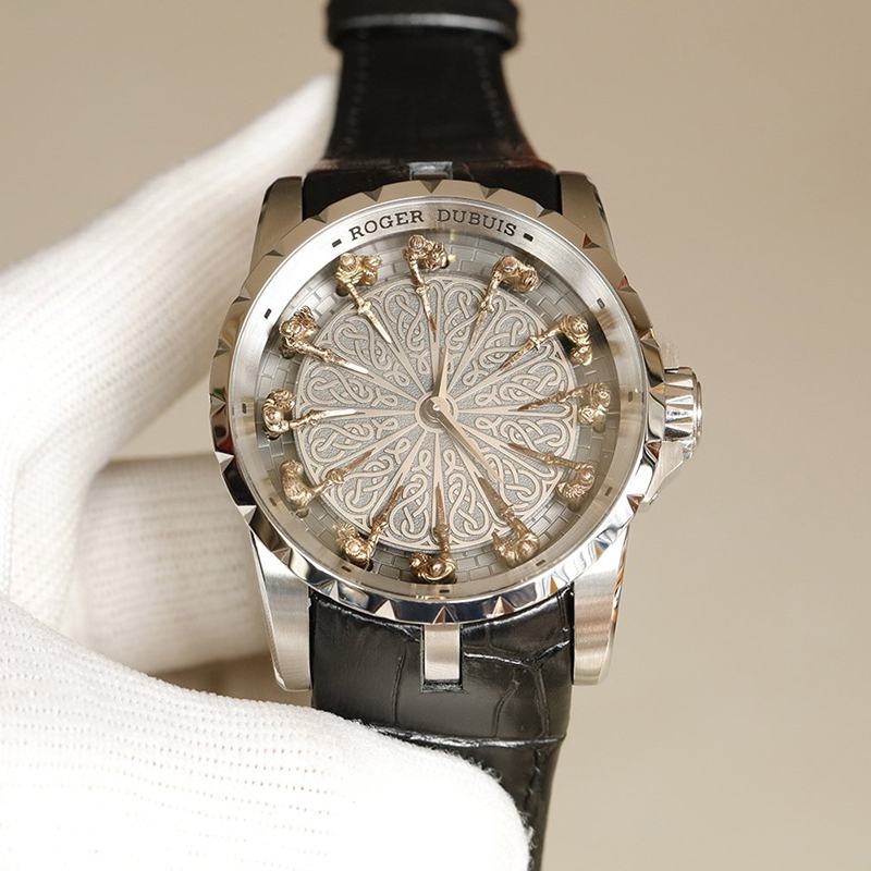 Super Hot Topic! Roger Dubuis Knights of the Round Table Damascus Titanium Replica Silver 45MM roj24159