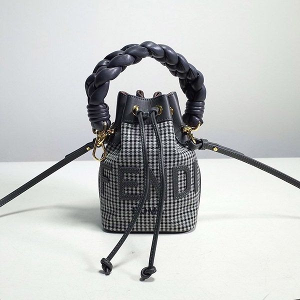 Classic Fendi Logo Montreggio Mini Bucket Bag Replica fei68084