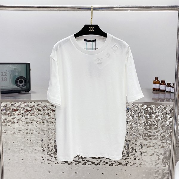 New color ☆ Rare Louis Vuitton cotton T-shirt copy black & white vuf67064