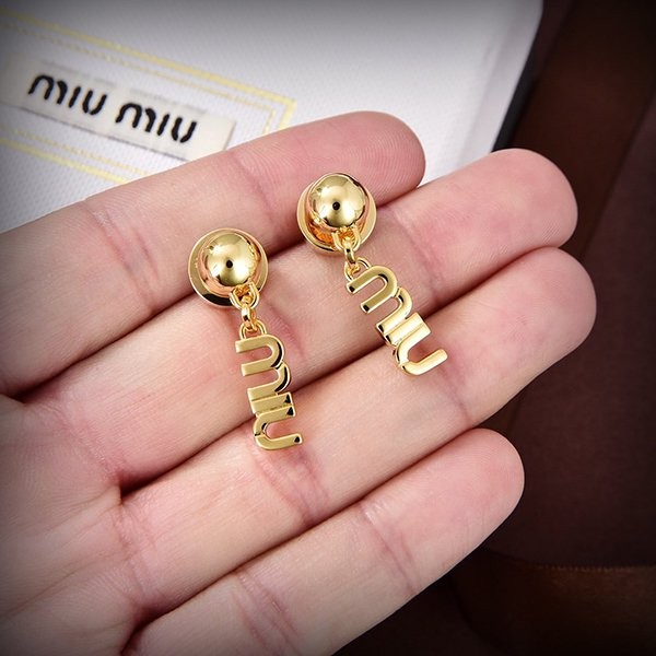 Eye-catching color Miu Miu logo earrings replica myf04673