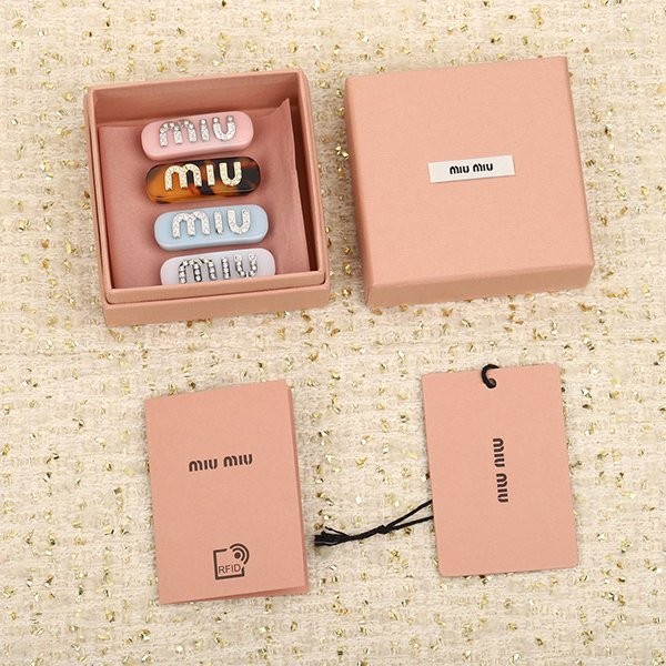 Competitive? ★Miu Miu★Crystal Logo Hair Clip Copy myb61481