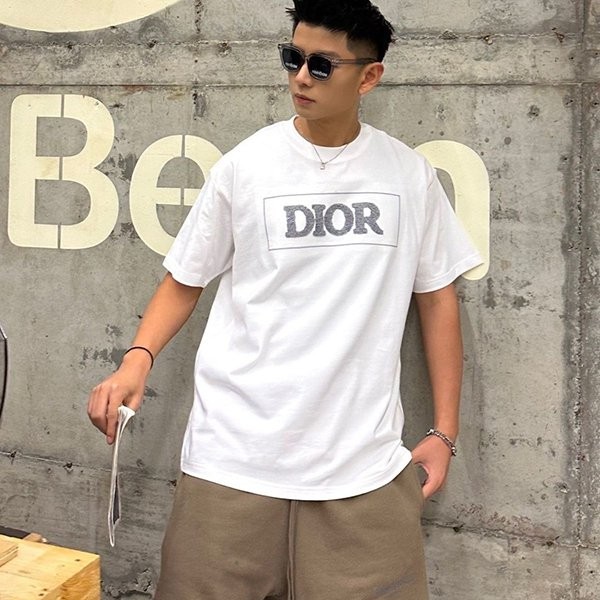 Very popular! Dior T-shirt, fake cotton & white, unisex dem79907