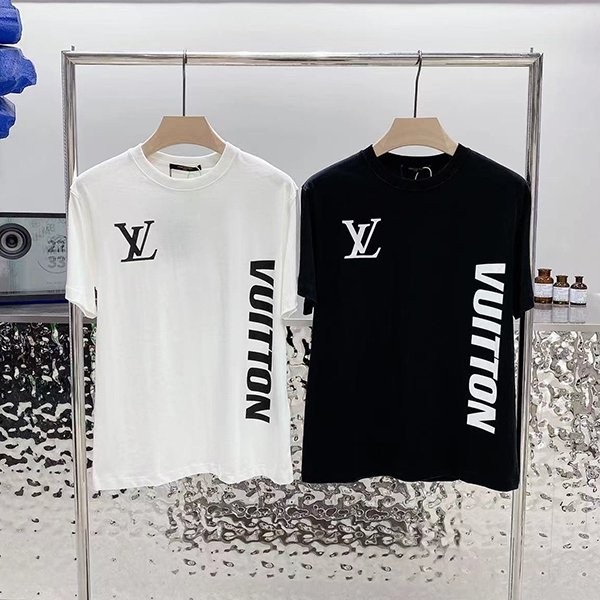 New color available★Louis Vuitton T-shirt copy cotton black & white vuj88378 New color available★Louis Vuitton T-shirt copy cotton black & white vuj88378