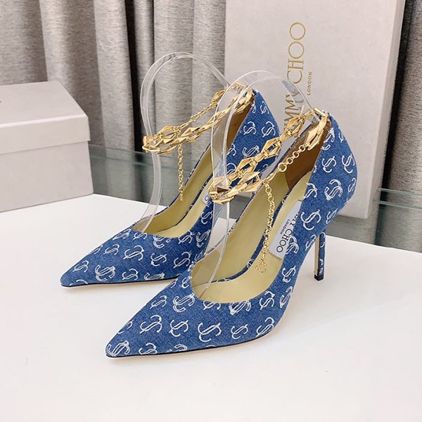 Immediate delivery Jimmy Choo denim heels replica jim74367