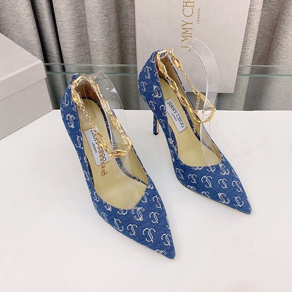 Immediate delivery Jimmy Choo denim heels replica jim74367