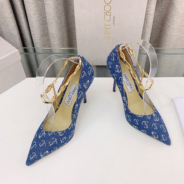 Immediate delivery Jimmy Choo denim heels replica jim74367