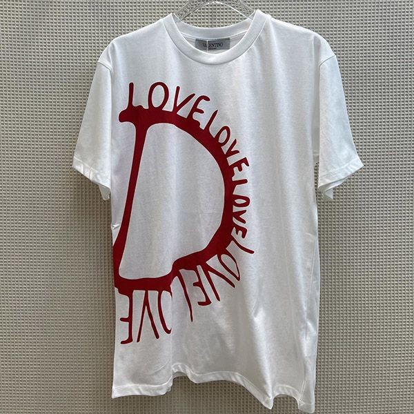Cute Valentino replica LOVE V logo cotton short sleeve T-shirt Vun15448 Cute Valentino replica LOVE V logo cotton short sleeve T-shirt Vun15448