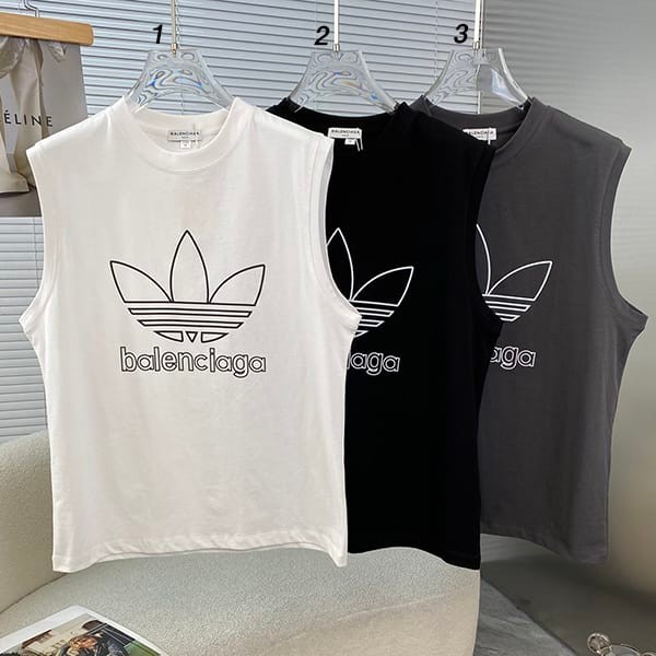 Free shipping Balenciaga x Adidas replica logo T-shirt vest 3 colors bax58549