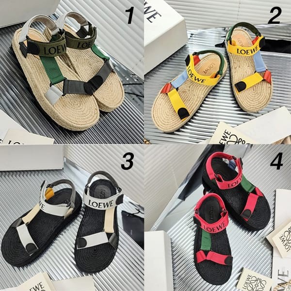 Lovely Loewe Strap Espadrille Sandals Replica 4 Colors lou52455