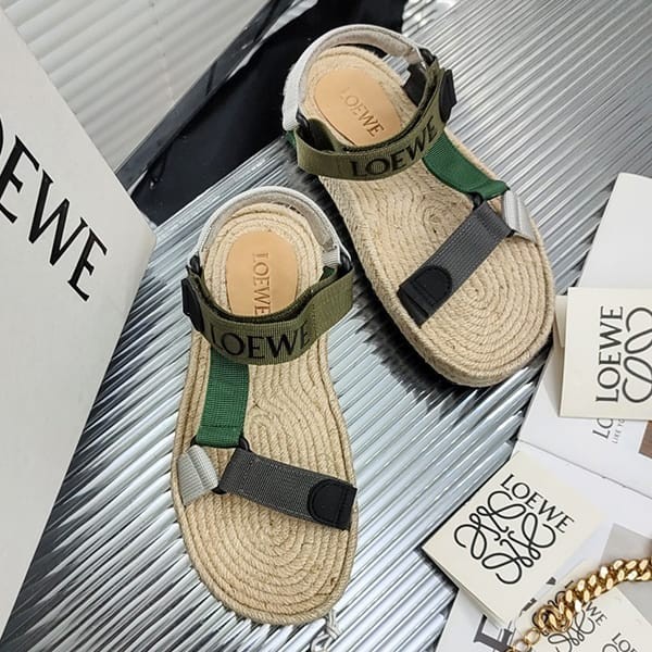 Lovely Loewe Strap Espadrille Sandals Replica 4 Colors lou52455