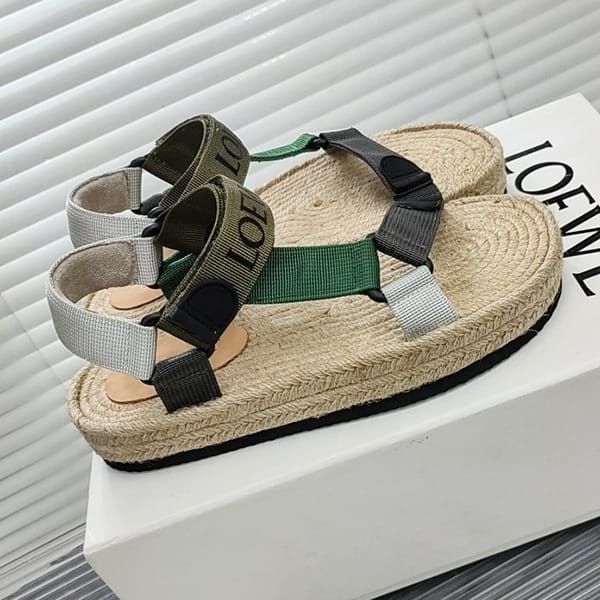Lovely Loewe Strap Espadrille Sandals Replica 4 Colors lou52455