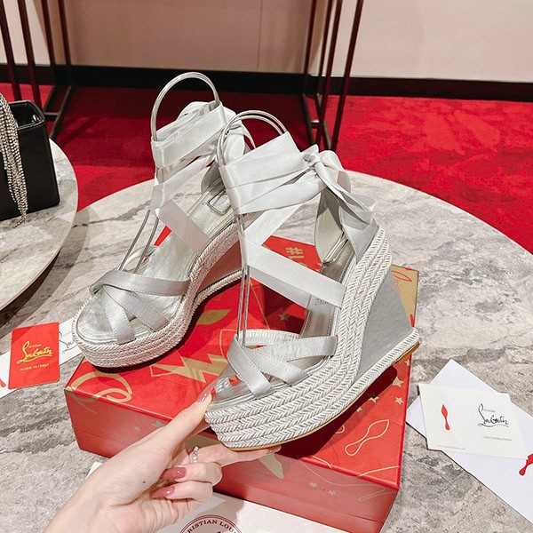 ☆Super popular☆ Christian Louboutin wedge sandals fake Malfadina Zeppa Ruq55140