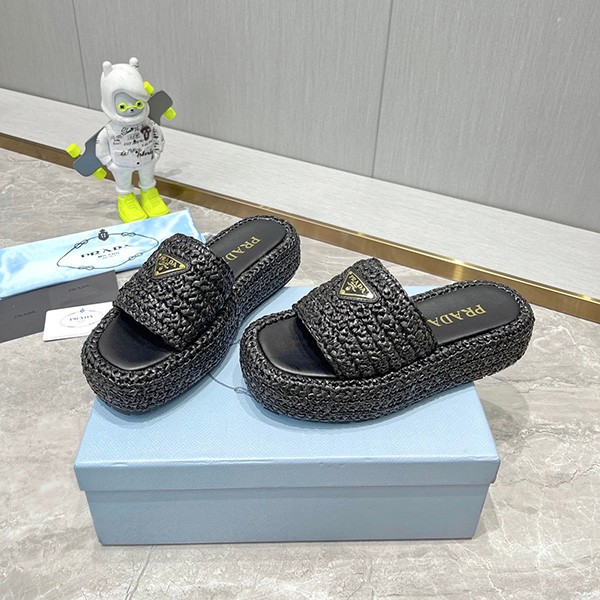 ★Prada raffia flatform sandals replica pup40986