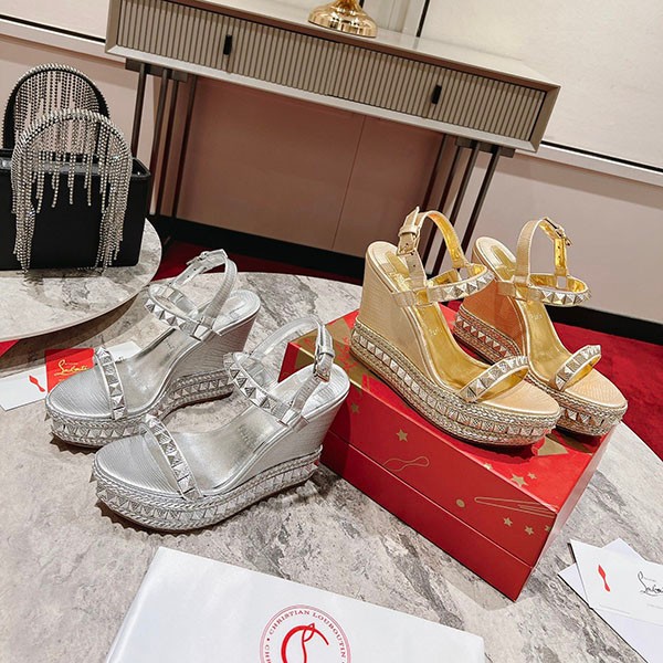 Louboutin wedge sandals replica PYRACLOU shoes 2 colors Rux02892