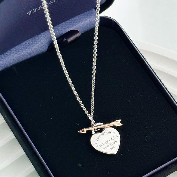 Attention ★ Tiffany heart tag necklace replica silver Tir93277
