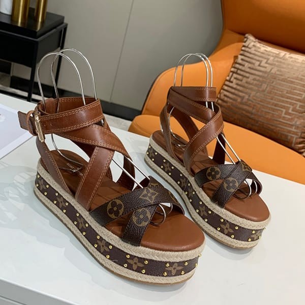 Free shipping Louis Vuitton sandals replica Monogram calf leather vug59757 Free shipping Louis Vuitton sandals replica Monogram calf leather vug59757