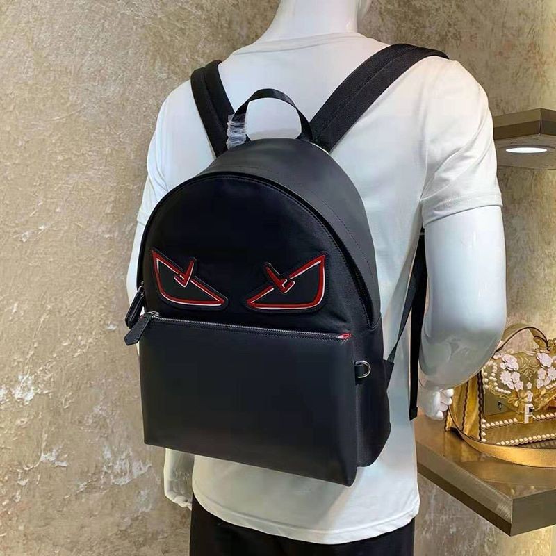 Very popular all over the world? Fendi backpack replica black nylon bag Bugs Eye fee98237