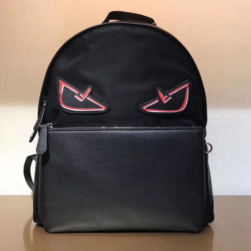 Very popular all over the world? Fendi backpack replica black nylon bag Bugs Eye fee98237