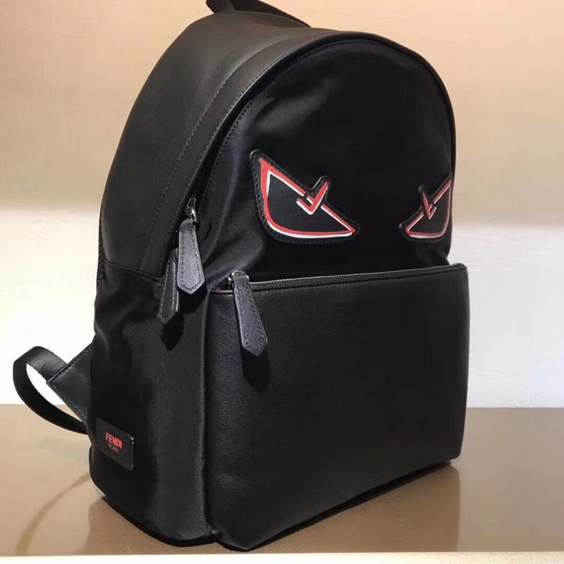 Very popular all over the world? Fendi backpack replica black nylon bag Bugs Eye fee98237