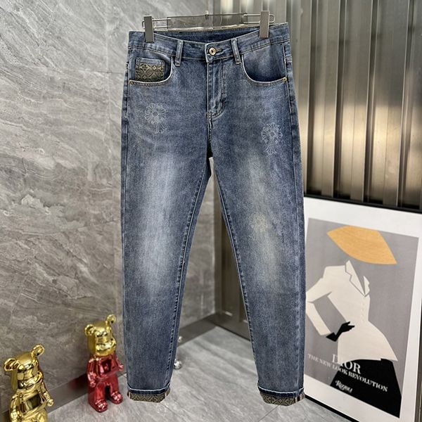 Chrome Hearts Cemetery Cross Patch Denim Pants Replica Kun47250