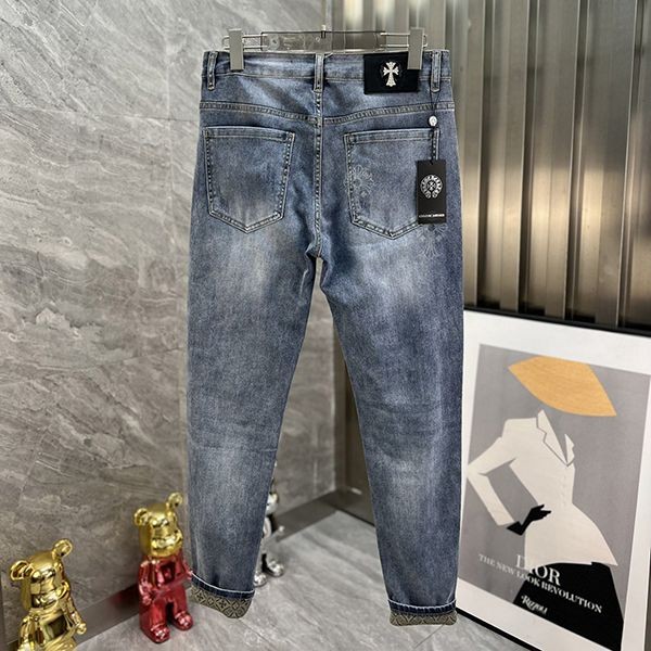 Chrome Hearts Cemetery Cross Patch Denim Pants Replica Kun47250