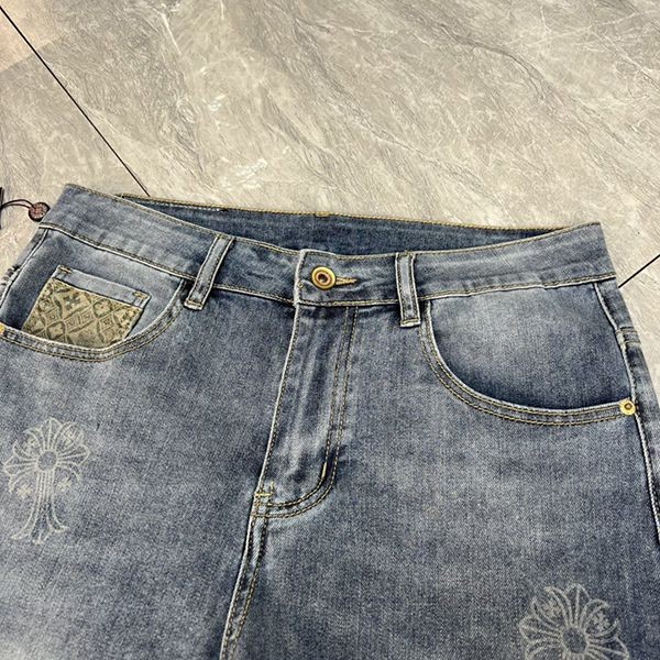 Chrome Hearts Cemetery Cross Patch Denim Pants Replica Kun47250