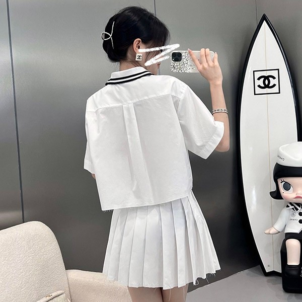 ★Not available in Japan★【Miu Miu replica】Logo cotton poplin shirt MK1761