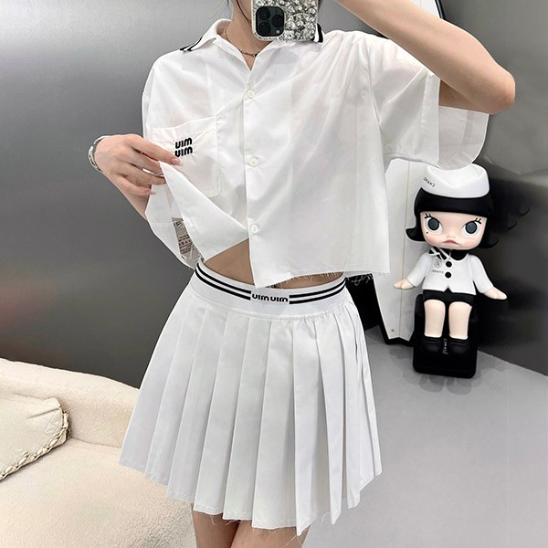 ★Not available in Japan★【Miu Miu replica】Logo cotton poplin shirt MK1761