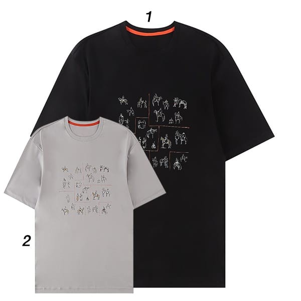Hermes short sleeve T-shirt replica with H embroidery in two colors ern58285