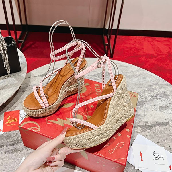 Louboutin Wedge Sandals Replica Malfadina Zeppa Heel 120mm Rua93217