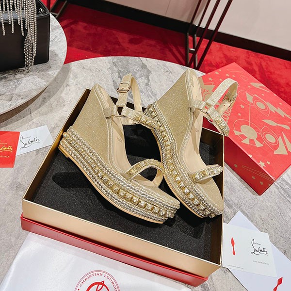 Louboutin wedge sandals fake Malfadina Zeppa heel 120mm Rud21617
