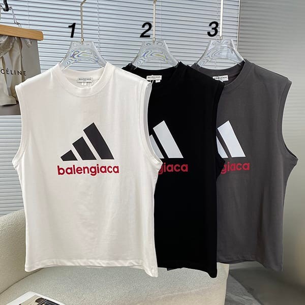 Popular Balenciaga x Adidas replica logo T-shirt vest 3 colors bad01214
