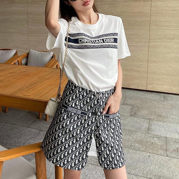 Extremely rare! Dior cotton jersey T-shirt replica top and bottom set des61415 Extremely rare! Dior cotton jersey T-shirt replica top and bottom set des61415