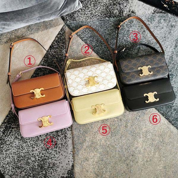 Celine Triomphe Shoulder Bag Replica 6 Colors/ Triomphe Canvas & Calfskin 194142CUZ Celine Triomphe Shoulder Bag Replica 6 Colors/ Triomphe Canvas & Calfskin 194142CUZ
