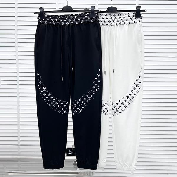 n-grade recommended Louis Vuitton Monogram Sand Pattern Track Pants Replica 2 colors vun89453