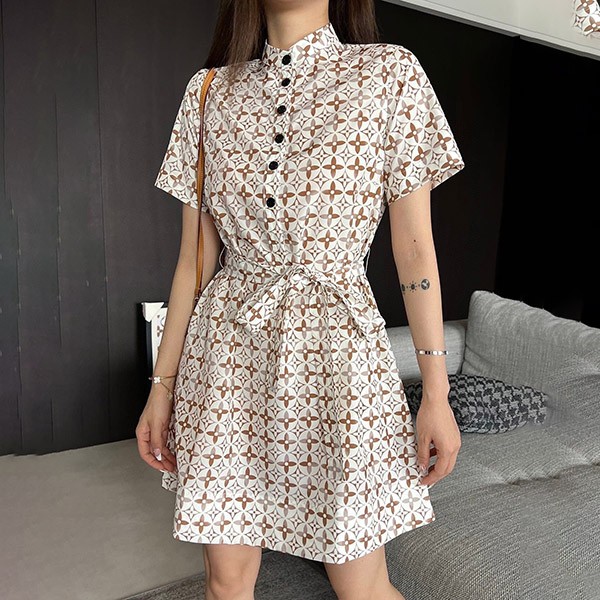 Louis Vuitton Stripe Accent Monogram Shirt Dress Replica vuy01087