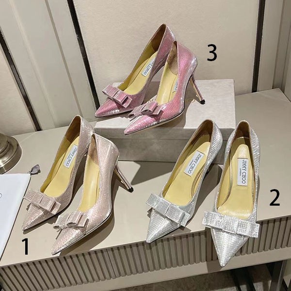 ☆Jimmy Choo Replica☆Leather Bow Glitter Pumps 3 Colors jit77853 ☆Jimmy Choo Replica☆Leather Bow Glitter Pumps 3 Colors jit77853
