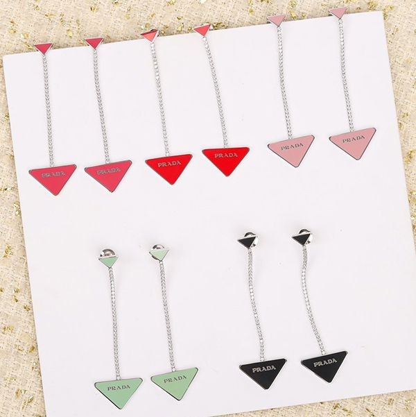 Rare [Prada] Symbol Pendant Earrings Fake Silver 925 Palladium pur43941