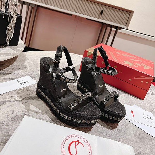 Very popular: Christian Louboutin wedge sandals replica PYRACLOU shoes Ruf84964
